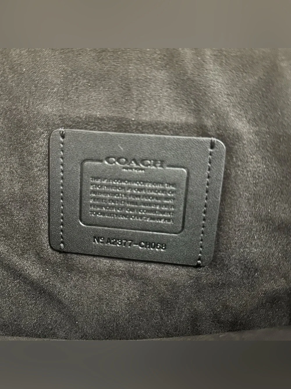 Coach CH068 15 Laptop Case Denim Blue Multi Color Center Stripe Leather  $272